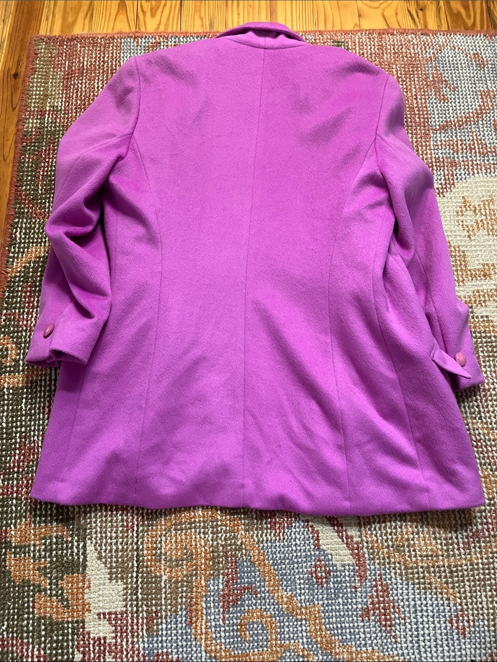 Vintage Burberrys’ Fuchsia Pink Angora Wool Blazer Size 10 Made in USA - Picture 7 of 12